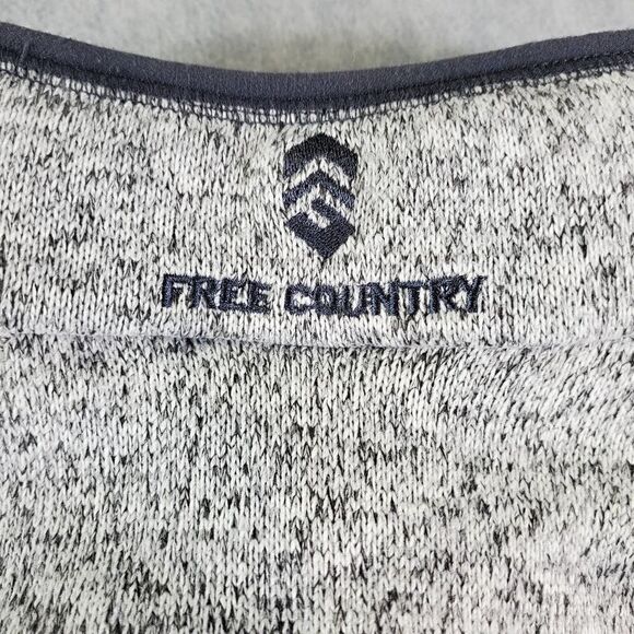 Free Country Vest Mens Medium Gray Fleece Sleeveless Full Zip - Picture 8 of 9